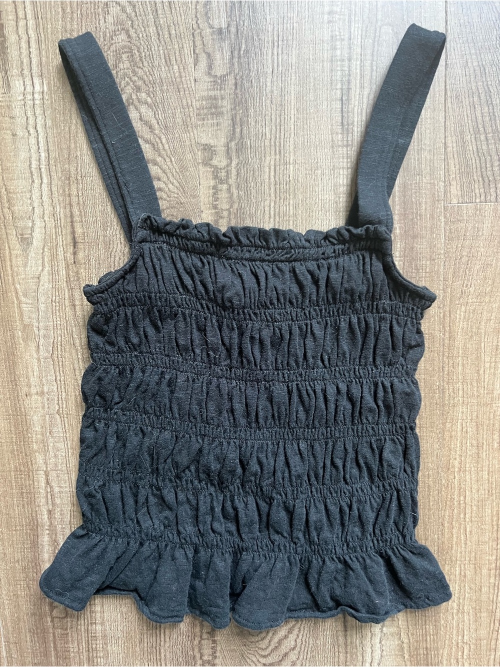 Black Smocked Tank Top